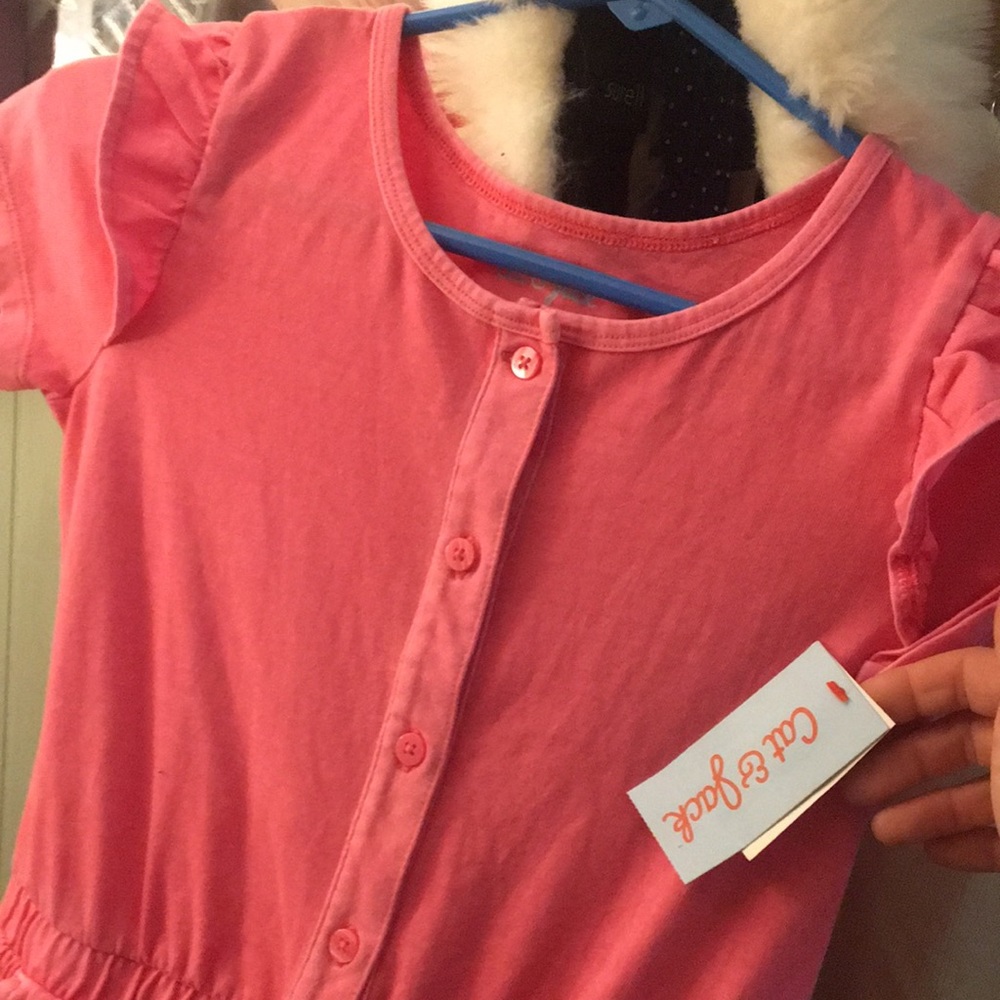 Cat and Jack coral one piece jumpsuit NWT